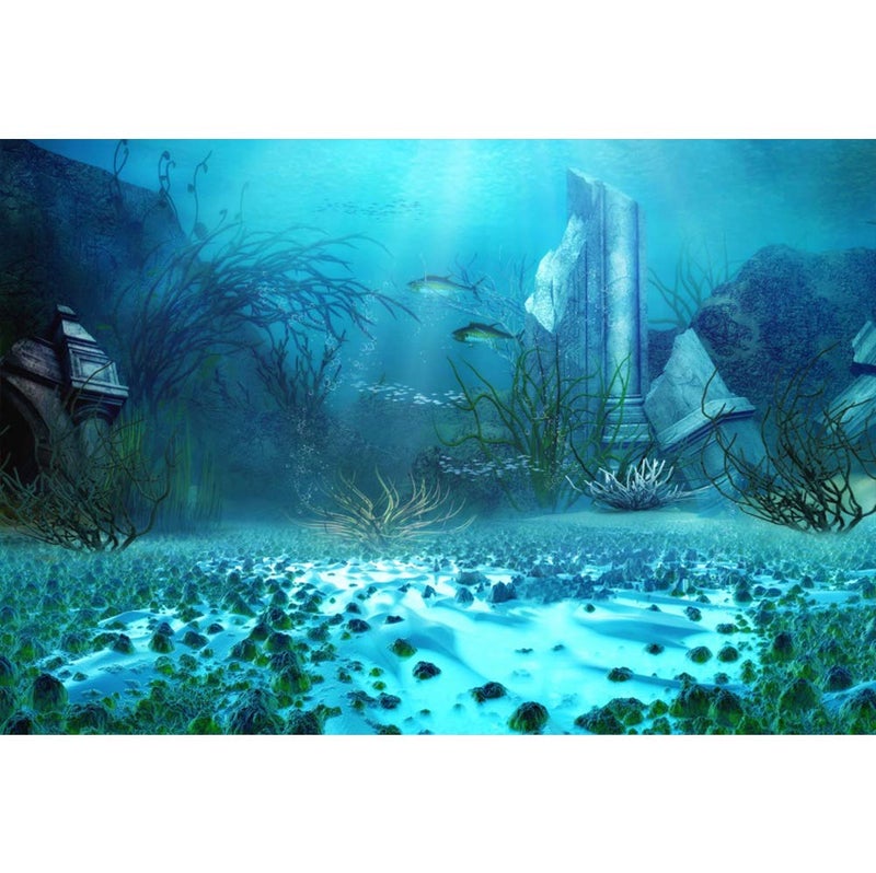 Yeele 10x8ft Underwater World Background Colorful Seabed Marine Aquarium Coral Reef Photo Backdrop Kids Girl Boy Birthday Party Decorations Under The Sea Photography Studio Props - Image 1